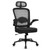 Home Office Desk Chair with Flip Up Armrests, Mesh Back Chair with Adjustable Height Lumbar Support and Headrest, Ergonomic Computer Task Chair for School, Conference, Black