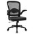 Home Office Desk Chair with Flip Up Armrests, Mesh Back Chair with Adjustable Height Lumbar Support and Leather Seat, Ergonomic Computer Task Chair for School, Conference, Black