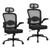 Home Office Desk Chair with Flip Up Armrests, Mesh Back Chair with Adjustable Height Lumbar Support and Headrest, Ergonomic Computer Task Chair for School, Conference, Black(2PK)