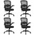 (4PK) Home Office Desk Chair with Flip Up Armrests, Mesh Back Chair with Adjustable Height Lumbar Support, Ergonomic Computer Task Chair with Wheels for School, Conference, Black