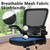 (8PK) Office Desk Chairs with Wheels, Ergonomic Mesh Chair with Adjustable Height Lumbar Support, Rolling Swivel Computer Task Chair with Flip Up Armrests for Home, Study, Conference, Black