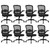 (8PK) Home Office Desk Chair with Flip Up Armrests, Mesh Back Chair with Adjustable Height Lumbar Support, Ergonomic Computer Task Chair with Wheels for School, Conference, Black