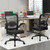 (12PK) Home Office Desk Chair with Flip Up Armrests, Mesh Back Chair with Adjustable Height Lumbar Support, Ergonomic Computer Task Chair with Wheels for School, Conference, Black