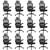 (12PK) Home Office Desk Chair with Flip Up Armrests, Mesh Back Chair with Adjustable Height Lumbar Support and Headrest, Ergonomic Computer Task Chair for School, Conference, Black