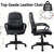 8 Pack, Office Chair - Mid Back Leather Computer Desk Chair with Wheels, Ergonomic Executive Swivel Chair with Lumbar Support, Armrest for Home Office Black