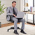 Office Chair - Mid Back Leather Computer Desk Chairs with Wheels, Ergonomic Executive Swivel Stool with Lumbar Support, Armrest for Home Office, Black