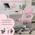 Kids Desk Chair,Ergonomic Study Chair with Adjustable Height,Swivel Mesh Desk Chair with Wheels,Home Office Chair for Children in Home Bedroom Pink