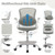 Kids Desk Chair,Ergonomic Study Chair with Adjustable Height,Swivel Mesh Desk Chair with Wheels,Home Office Chair for Children in Home Bedroom Grey