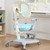 Ergonomic Kids Desk Chair with Footrest & Height-Adjustable Seat, Multifunctional for Study, Work & Dining – Comfy Cushion & Smooth Wheels for Boys & Girls (Blue)