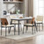 Dining Chairs Set of 6,Leather Mid Century Modern Dining Chairs with Bentwood Backrest and Upholster Seat,Armless Kitchen Chairs with Metal Legs Adjustable Foot for Dining Room(Beige)