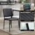 Black Dining Chairs Set of 6,Leather Mid Century Modern Dining Chairs with Bentwood Back and Upholster Seat,Armless Kitchen Chairs with Metal Legs Adjustable Foot for Dining Room(Walnut Black)
