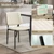 Leather Dining Chairs Set of 2, Mid Century Modern Dining Chairs with Bentwood Backrest and Upholster Seat,Armless Kitchen Chairs with Metal Legs Adjustable Foot for Dining Room(Beige)