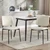 Fabric Dining Chairs Set of 2, Mid Century Modern Dining Chairs with Bentwood Backrest and Upholster Seat,Armless Kitchen Chairs with Metal Legs Adjustable Foot for Dining Room(Grey Bentwood)