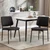 Black Fabric Dining Chairs Set of 2, Mid Century Modern Dining Chairs Walnut Bentwood,Armless Kitchen Chairs with Metal Legs Adjustable Foot for Dining Room（Walnut Black）