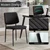 Black Fabric Dining Chairs Set of 2, Mid Century Modern Dining Chairs Walnut Bentwood,Armless Kitchen Chairs with Metal Legs Adjustable Foot for Dining Room（Walnut Black）