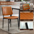 Leather Dining Chairs Set of 2, Mid Century Modern Dining Chairs with Bentwood Backrest and Upholster Seat,Armless Kitchen Chairs with Metal Legs Adjustable Foot for Dining Room(Grey Bentwood)