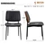 Black Leather Dining Chairs Set of 4,Mid Century Modern Dining Chairs with Upholster Seat,Armless Kitchen Chairs with Metal Legs Adjustable Foot for Dining Room（Walnut Black）