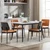 Leather Dining Chairs Set of 4, Mid Century Modern Dining Chairs with Bentwood Backrest and Upholster Seat,Armless Kitchen Chairs with Metal Legs Adjustable Foot for Dining Room(Grey Bentwood)