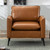Oversized Upholstered Accent Chair, Modern Brown Leather Single Sofa for Bedroom or Living Room, Mid-Century Comfy Reading Armchair for Lounge or Waiting Area