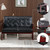 Modern Loveseat Sofa Set (Black) - Ergonomic Leather, Mid-Century Design, 2-Seat & Accent Chair, Small Spaces Furniture, Living Room, Apartment, Office