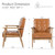 Accent Chairs Set of 2, Mid Century Modern Accent Chair, Retro Wood and Leather Armchairs Side Chair, Lounge Reading Comfy Arm Chair for Living Room, Bedroom, Office(Brown)
