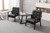 Accent Chairs Set of 2, Mid Century Modern Accent Chair, Retro Wood and Leather Armchairs Side Chair, Lounge Reading Comfy Arm Chair for Living Room, Bedroom, Office