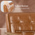 Accent Chairs Set of 2 with Side Table, Mid Century Modern Accent Chair, Retro Wood and Leather Armchairs Side Chair, Lounge Reading Comfy Armchair for Living Room, Bedroom, Office（Brown