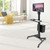 Computer Cart Mobile Desk Workstation with Monitor Mount for Screen up to 32", Rolling Computer Desk PC Cart, Keyboard & Mouse Tray, Rolling Stand with Adjustable CPU Holder, 63.5" Tall