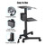 Mobile Laptop Cart Medical Rolling PC Stand Computer Workstation on Wheels with Handle 220 Lbs Capacity CPU Printer Power Strip Holder for Lap School Office Salon Spa Dental