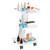 Lab Trolley, Rolling Lab Cart with Built-in Socket, 3-Layer Metal Mobile Trolley, Tray Rolling Clinic Cart with Swivel Wheels, 220 lbs Weight Capacity, for Lab, Clinic, Beauty and Salon