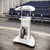 Adjustable Height Rolling Laptop Cart with Storage, Sit to Stand Desk with Wheels, Podium Stand or Medical Cart, White