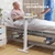 Laptop Cart on Wheels, max Load 17.6 lbs, Small Rolling Table with Hidden Wheels, Mobile Standing Desk Adjustable Height, 90° Tilting Portable Workstation, Overbed Bedside Desk White
