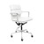 Padded Management Office Chair - Mid Back Desk Chair with Arm Rest, Swivel & Cushion Availability, Made of Faux Leather, White, Computer Chair