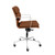 Padded Management Office Chair - Mid Back Desk Chair with Arm Rest, Swivel & Cushion Availability, Made of Faux Leather, Brown, Computer Chair