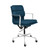 Padded Management Office Chair - Mid Back Desk Chair with Arm Rest, Swivel & Cushion Availability, Made of Poly-Cotton Fabric, Dark Blue Fabric, Computer Chair