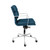 Padded Management Office Chair - Mid Back Desk Chair with Arm Rest, Swivel & Cushion Availability, Made of Poly-Cotton Fabric, Dark Blue Fabric, Computer Chair