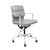 Padded Management Office Chair - Mid Back Desk Chair with Arm Rest, Swivel & Cushion Availability, Made of Faux Leather, Grey, Computer Chair