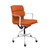 Padded Management Office Chair - Mid Back Desk Chair with Arm Rest, Swivel & Cushion Availability, Made of Faux Leather, Orange, Computer Chair