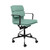 Padded Management Office Chair - Mid Back Desk Chair with Arm Rest, Swivel & Cushion Availability, Made of Faux Leather, Sage Green with Black Frame, Computer Chair