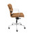 Padded Management Office Chair - Mid Back Desk Chair with Arm Rest, Swivel & Cushion Availability, Made of Faux Leather, Tan, Computer Chair