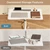 Mobile Standing Desk, 28 inch Rolling Standing Laptop Desk with Cup Holder, Mobile Desk Workstation with Wheels, Portable Computer Desk Cart with Hook for Home Office, White
