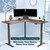 ComfortEdge 60x60 L-Shape Electric Standing Desk – Height Adjustable Sit-Stand Desk for Corner Office with Reversible Left/Right Design + Walnut Top/Slate Legs (Ships in 3 Boxes)