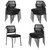 12PK Mesh Stacking Office Desk Chairs, Portable Stackable Bulk Waiting Room Armless Chair with Adjustable Back & Fabric Seat for Guest Lobby Side School Church Conference Break, Black