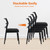 Mesh Stacking Office Desk Chairs, Portable Stackable Bulk Waiting Room Armless Chair with Adjustable Back & Fabric Seat for Guest Lobby Side School Church Conference Break, Black