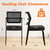 Mesh Stacking Office Desk Chairs, Portable Stackable Bulk Waiting Room Armless Chair with Adjustable Back & Leather Seat for Guest Lobby Side School Church Conference Break, Black