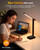 LED Desk Lamp for Office Home, Power Strip with 3 Outlets 4 USB Charging Ports(2 USBC), 4 Modes 5 Level Brightness Desk Light, Small Desk Lamp for College Dorm Room Essentials