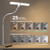 Led Desk Lamp for Home Office, Eye-care Architect Light with Clamp, Smart Double Head Computer Monitor Table Clip Lamp, Adjustable Flexible Goose-Neck, 25 Lighting Models, Task Lamp, White and Sliver