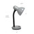 LD1003-SLV-LB 14.25" Basic Metal Desk Lamp with Flexible Hose Neck for Office, Living Room, Bedroom, College Dorm, Bookshelf, Silver, with Feit LED Bulb Included