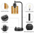 Industrial Bedside Lamps for Nightstand Set of 2 - Fully Dimmable Bedroom Lamps with USB A C Ports and Outlet, Black Table Lamps with Amber Glass Shade for Living Room, Desk Lamps for Office Reading