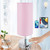 Bedside Lamp with USB Port - Touch Control Table Lamp for Bedroom 3 Way Dimmable Nightstand Lamp with Round Pink Fabric Shade for Living Room, Dorm, Home Office (LED Bulb Included)